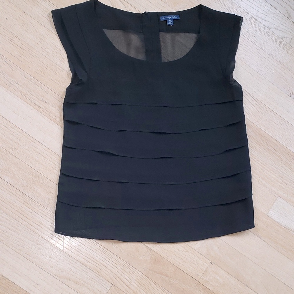 American Eagle Women’s Sleeveless Sheer Tiered Top